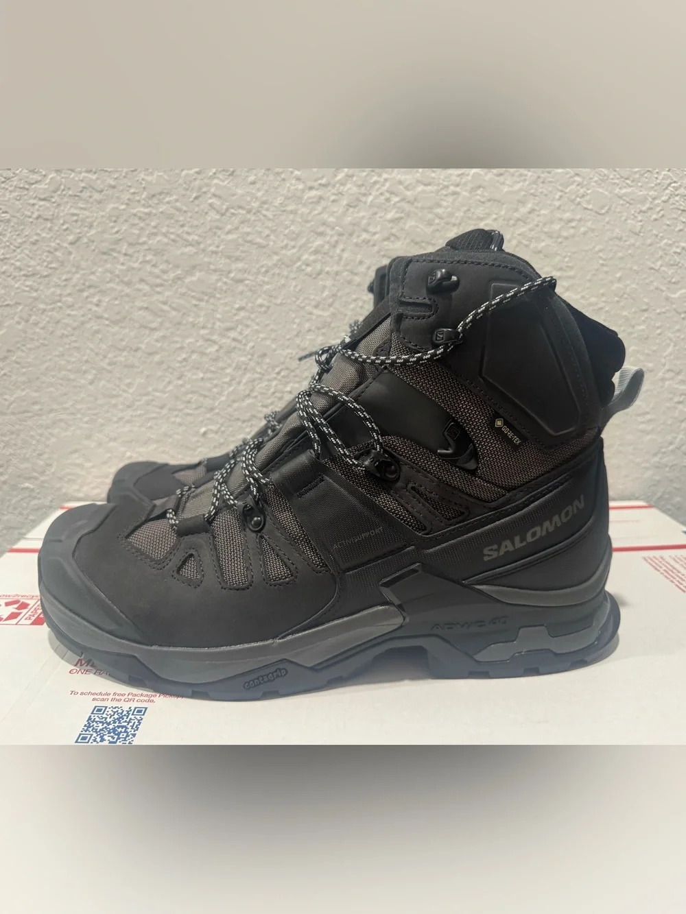 Salomon Quest 04 GTX GoreTex Hiking Boots Waterproof Mens Gray Black NEW